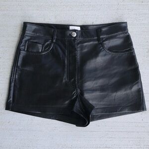 Wilfred Black Faux Leather Shorts